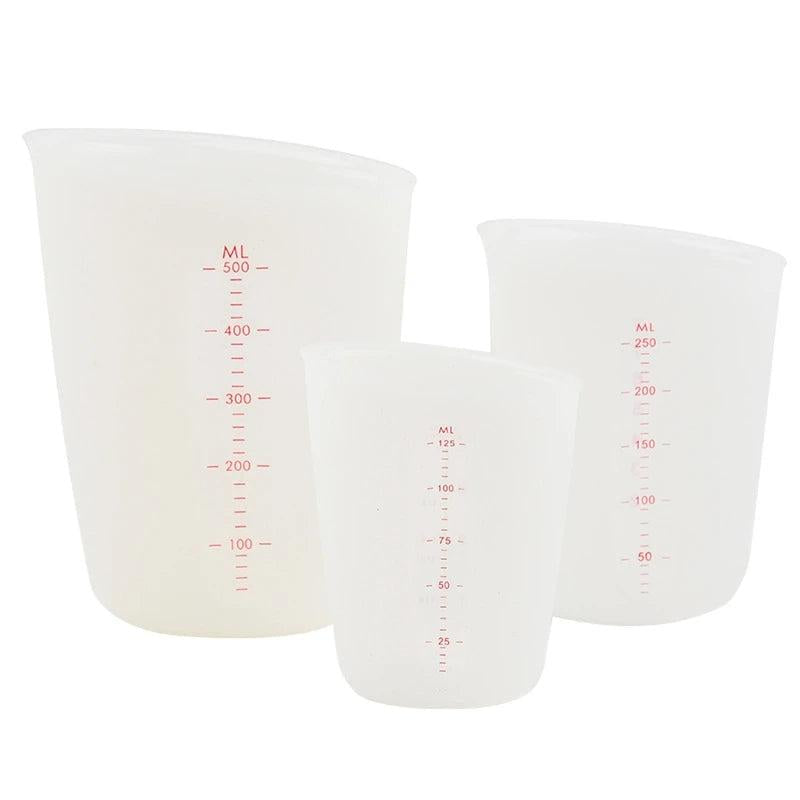 3Pcs Epoxy Resin Cups Plastic Graduated Cup Clear Scale Mixing Paint