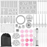 94 Pcs Silicone Resin Casting Molds Set For Jewelry Making DIY Tools