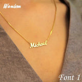 Personalized Stainless Steel Name Necklace Box Chain Pendant Jewelry