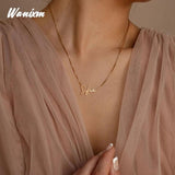 Personalized Stainless Steel Name Necklace Box Chain Pendant Jewelry