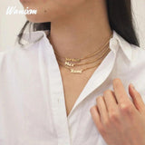 Personalized Stainless Steel Name Necklace Box Chain Pendant Jewelry