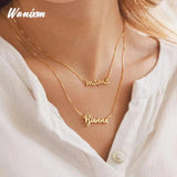 Personalized Stainless Steel Name Necklace Box Chain Pendant Jewelry
