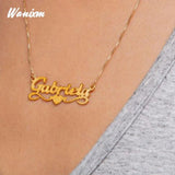 Heart Name Necklace for Women Personalized Butterfly Pendant