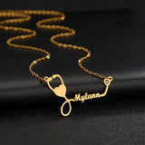 Goxijite Stethoscope Name Necklace Birth Stone Zircon Choker