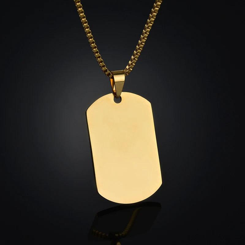 Goxijite Personalized Square Name Necklace Stainless Steel 3 Colors
