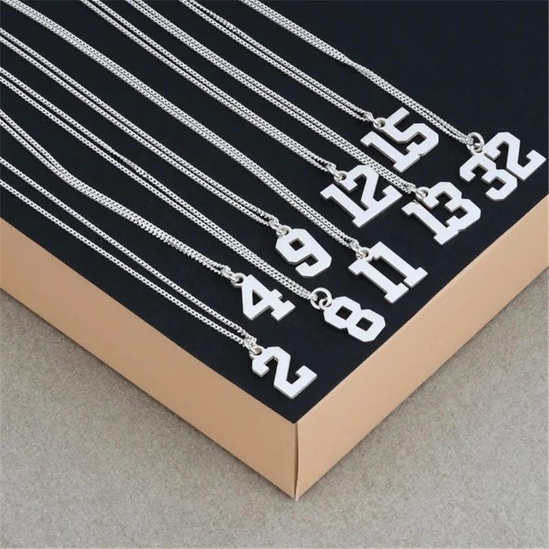 Personalized Basketball Baseball Numeral Necklaces Stainless Steel