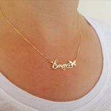 Personalized Stainless Steel Butterfly Name Necklace for Women