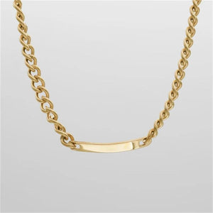 Personalized Stainless Steel Nameplate Necklace for Family Members Mother's Gift