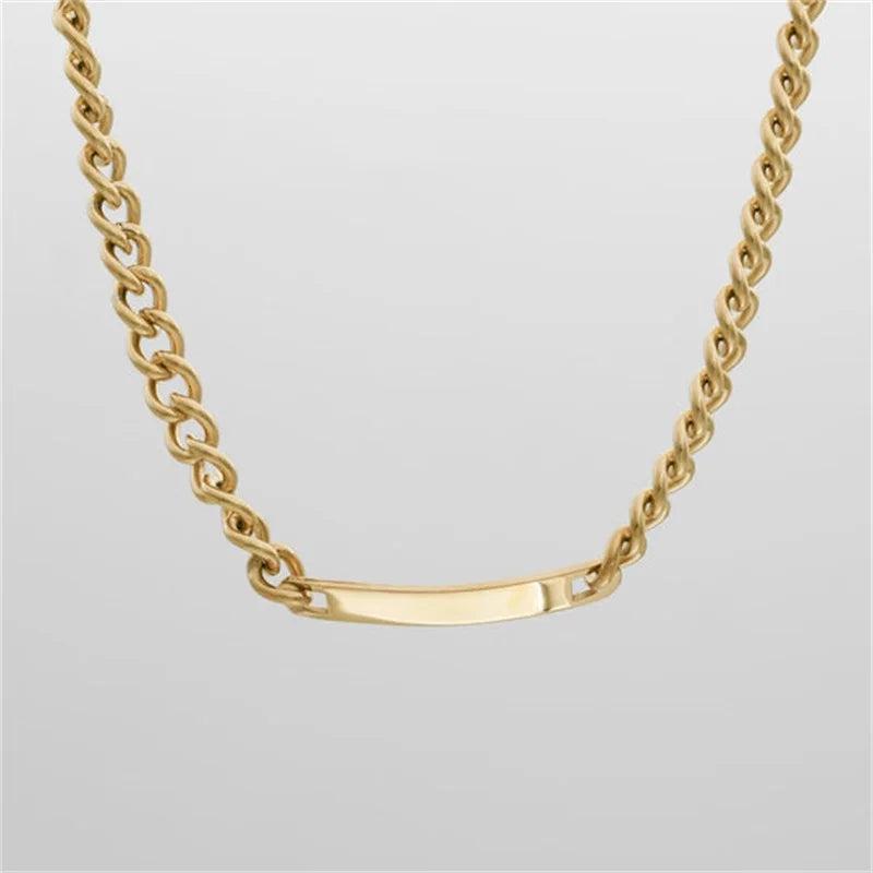 Personalized Stainless Steel Nameplate Necklace for Family Members Mother's Gift