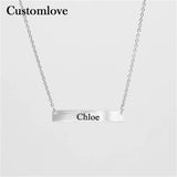 Personalized Stainless Steel Nameplate Necklace for Family Members Mother's Gift