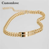Personalized Stainless Steel Nameplate Necklace for Family Members Mother's Gift