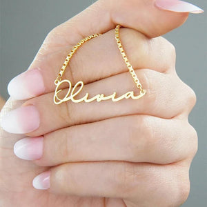 Personalized Font Name Necklace for Women Men Box Chain Stainless Steel