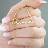 Personalized Font Name Necklace for Women Men Box Chain Stainless Steel