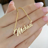 Personalized Font Name Necklace for Women Men Box Chain Stainless Steel