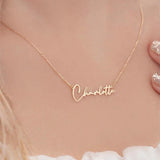Dainty Handwritten Name Necklace Stainless Steel 18K Jewelry Personalized