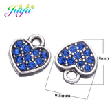 15Pcs Tibetan Silver Plated Cz Rhinestones Charms for DIY Jewelry Making