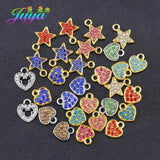 15Pcs Tibetan Silver Plated Cz Rhinestones Charms for DIY Jewelry Making