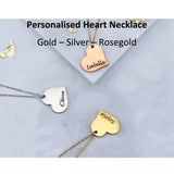 Heart Pendant Necklace with Personalized Engraving