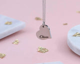 Heart Pendant Necklace with Personalized Engraving