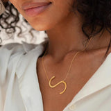 Stainless Steel Large Initial Necklace Family Gift