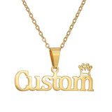 Custom Men's Crown Name Necklace Stainless Steel Party Gift