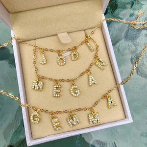 Zircon Alphabet Necklace - Personalized Initial Pendant