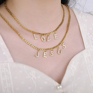 Zircon Alphabet Necklace - Personalized Initial Pendant