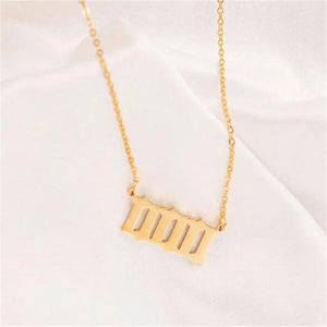 Stainless Steel Angel Number Necklace 111 222 333 444 555 666 777 888 999
