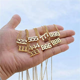 Stainless Steel Angel Number Necklace 111 222 333 444 555 666 777 888 999