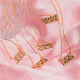 Stainless Steel Angel Number Necklace 111 222 333 444 555 666 777 888 999