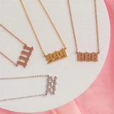Stainless Steel Angel Number Necklace 111 222 333 444 555 666 777 888 999