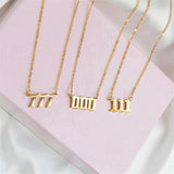 Stainless Steel Angel Number Necklace 111 222 333 444 555 666 777 888 999