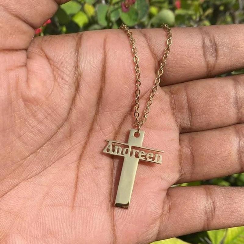 Christian Cross Necklace Personalized Stainless Steel Chain