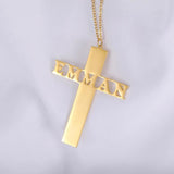Christian Cross Necklace Personalized Stainless Steel Chain