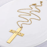 Christian Cross Necklace Personalized Stainless Steel Chain