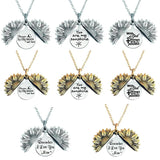 Sunflower Locket Necklace Silver Chain Jewelry Women