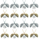Sunflower Locket Necklace Silver Chain Jewelry Women