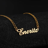 Lemegeton 3mm Cuban Chain Personalized Name Necklace Stainless Steel