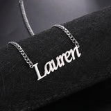 Lemegeton 3mm Cuban Chain Personalized Name Necklace Stainless Steel