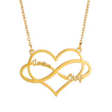 Lemegeton Name Heart Infinity Necklace Stainless Steel Couples Jewelry
