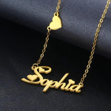Custom Heart Name Necklace Stainless Steel Pendant Jewelry