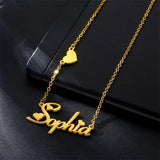 Custom Heart Name Necklace Stainless Steel Pendant Jewelry