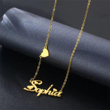 Custom Heart Name Necklace Stainless Steel Pendant Jewelry