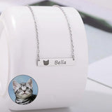 Pet Dog Cat Photo Name Necklaces Stainless Steel Animal Pendant