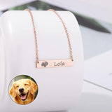 Pet Dog Cat Photo Name Necklaces Stainless Steel Animal Pendant