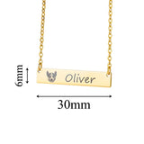Pet Dog Cat Photo Name Necklaces Stainless Steel Animal Pendant