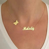 Custom Butterfly Necklace Stainless Steel Choker Pendant