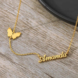 Custom Butterfly Necklace Stainless Steel Choker Pendant