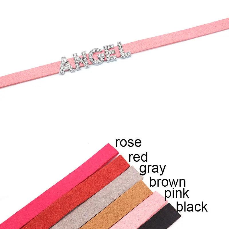 Personalized Name Necklace Crystal Letter Queen Choker Birthday Gift