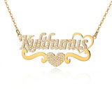 Zircon Name Necklace Personalized Stainless Steel Pendant
